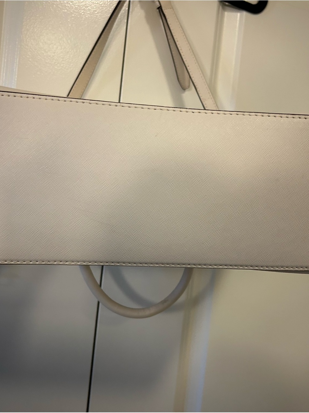 Michael Kors Ivory Leather Satchel with Gold Hardware - Picture 3 of 5